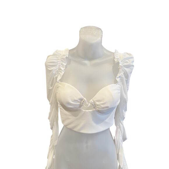 NWT Parthea Long Sleeve Crop Top - Picture 1 of 1